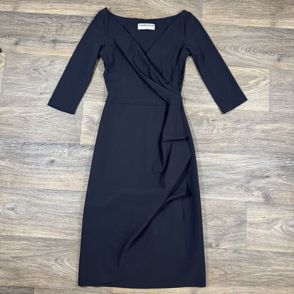 Chiara Boni La Petite Robe Florien Ruched Sheath Dress Women's 40 US 4 Black